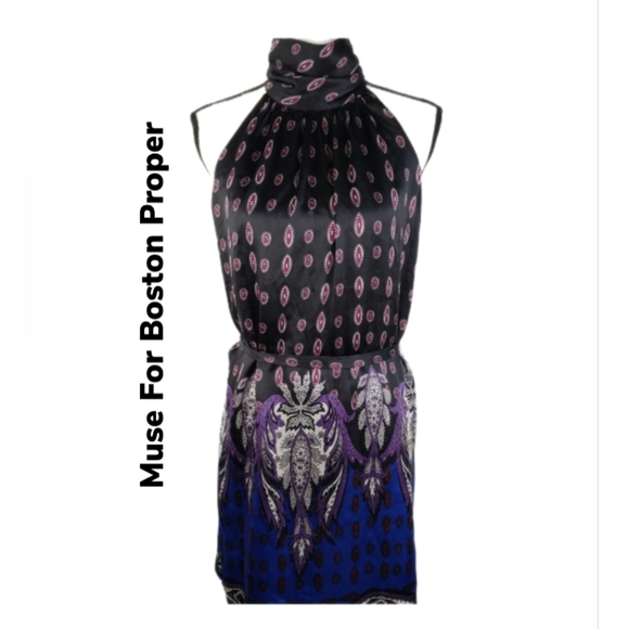 Muse Exclusively For Boston Proper Silk Paisley Print Summer Dress Sz 8. - Picture 1 of 13